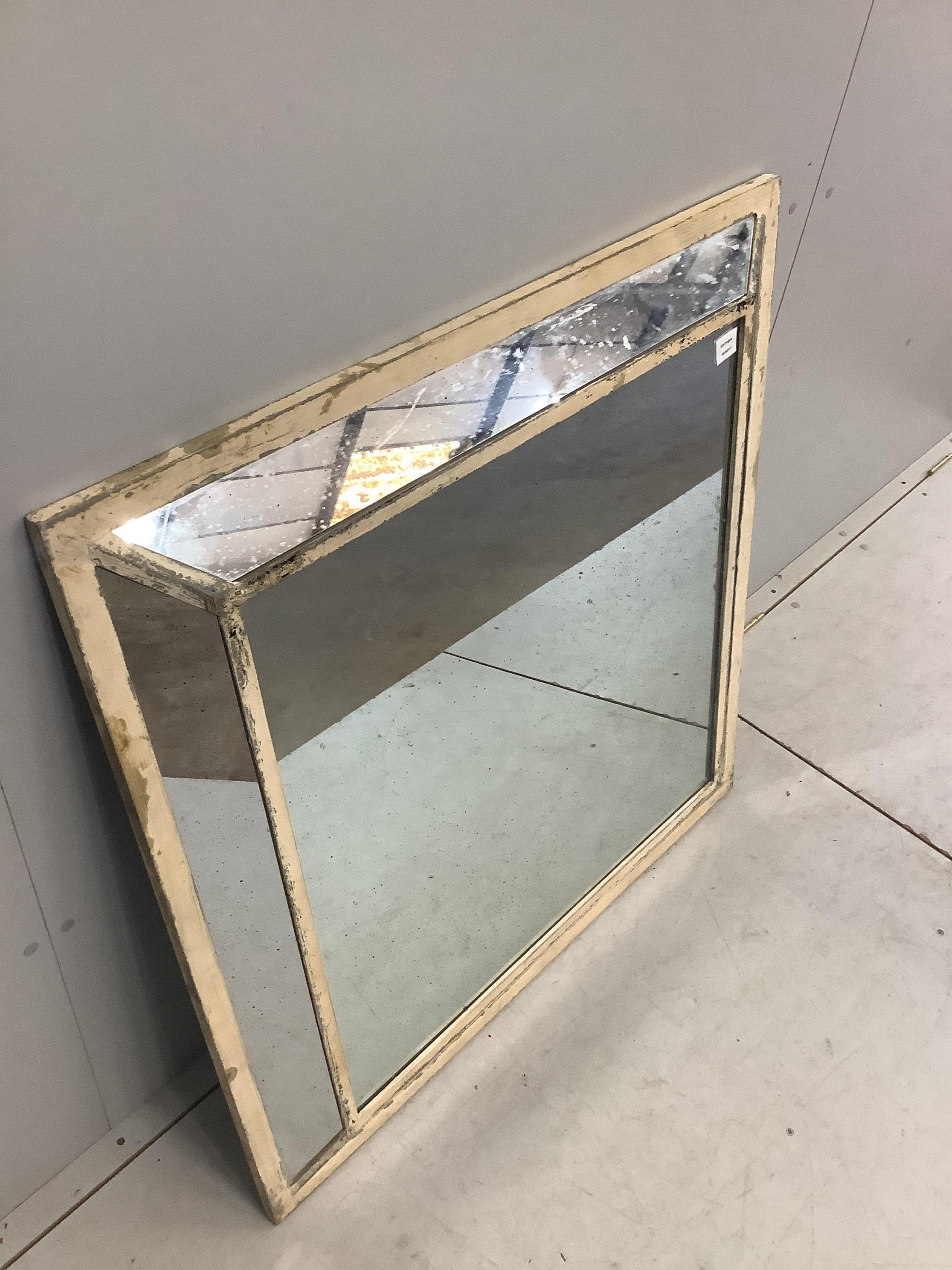 A modern rectangular marginal plate wall mirror, width 98cm, height 99cm